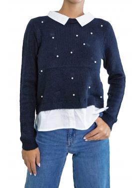 Maglia con camicia e perle  Only 